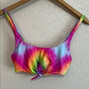 Vibrant Tie-Dye Girls Swim Top Size Large